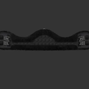 Sangle courte asymétrique complète en tissu et mouton Noir  - Mattès DESTOCKAGE