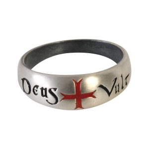 Bague templière argent « Deus + Vult »