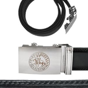 Ceinture Templier noire en cuir
