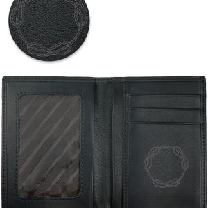 Porte-papiers en cuir noir « Lacs d&rsquo;amour »