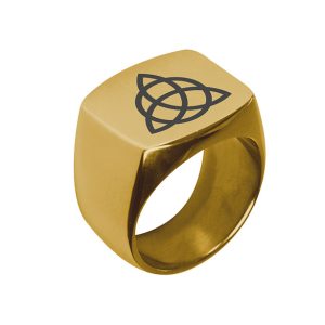 Chevalière celtique dorée « Triquetra »