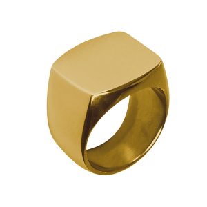 Chevalière acier inox doré à personnaliser (Logo)