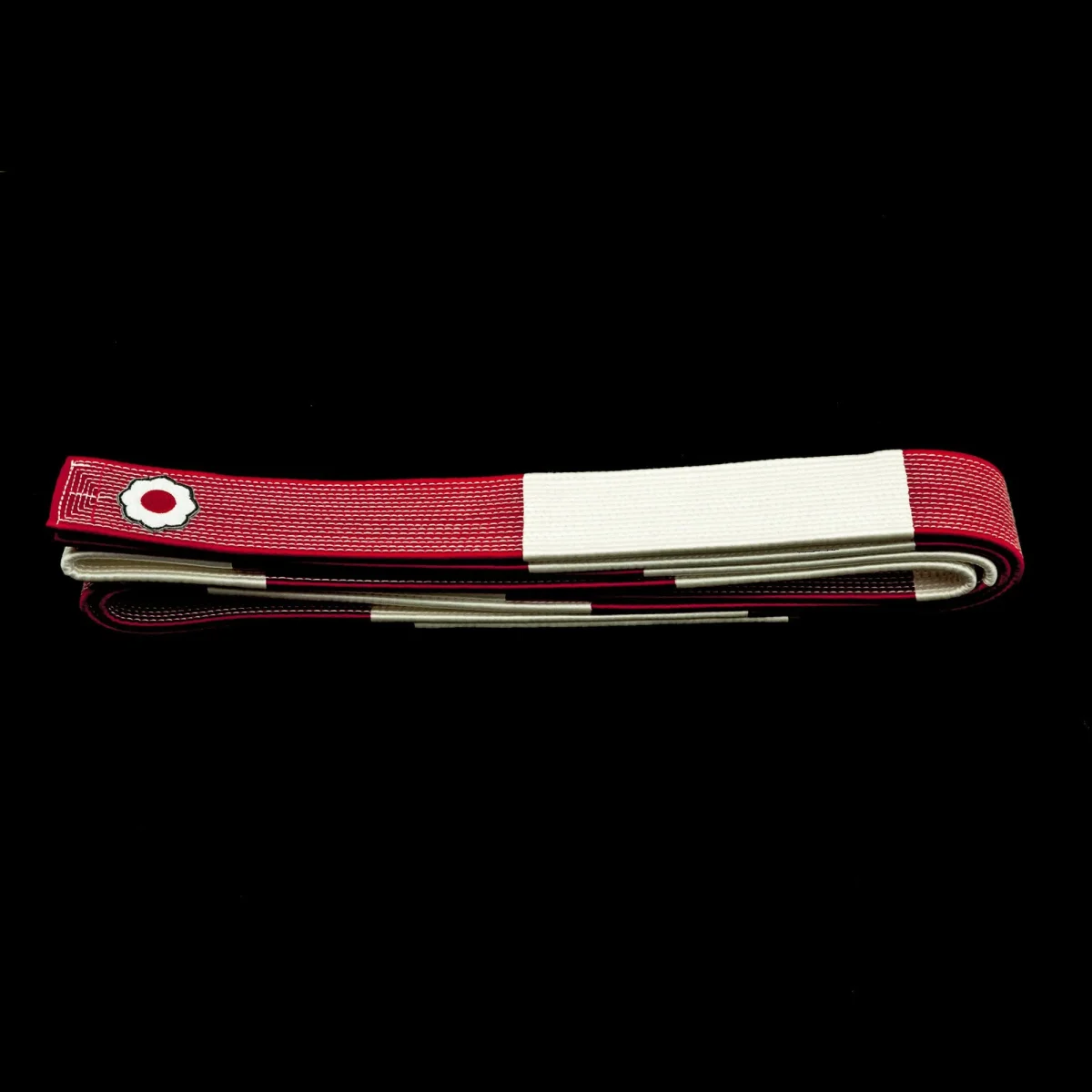 Kohaku Obi Kodokan Soie du Japon (JGSRW) - Ceinture blanche/rouge – Image 2