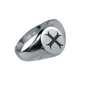 Bague templière croix pattée (gravée) en argent