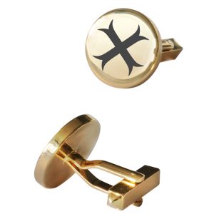 Boutons de manchette dorés Croix des templiers