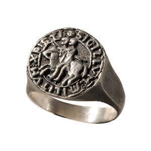 Chevalière artisanale Sceau Templier argent