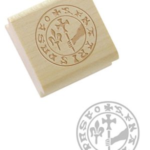 Tampon encreur sceau templier Fleur de lys