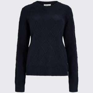banteer-womens-cable-knit-crew-neck-navy-447503-1.jpgv1741625154 Pull à col rond en tricot torsadé Banteer - Navy