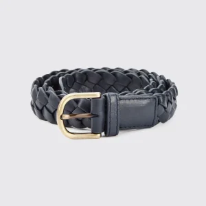 Ceinture tressée en cuir Belmore - Navy