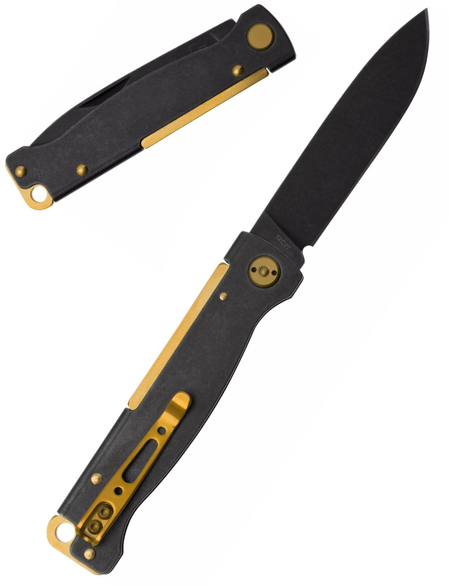 Couteau Atlas Noir et Doré – Image 2