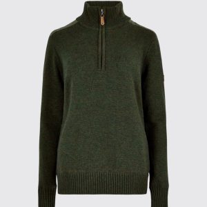 Pull à col zippé Hession  - Olive