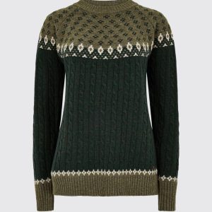 Pull Fair Isle Thornfield Femme - Olive