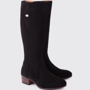 Downpatrick Knee High Boot - Black Suede