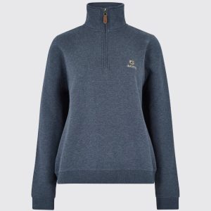 Sweat-shirt à quart de zip Castlemartyr - Denim