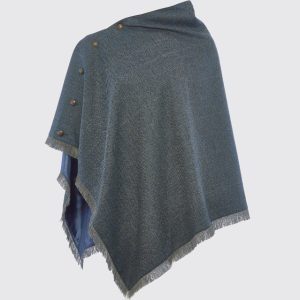 Poncho en Tweed Hazelwood - Mist