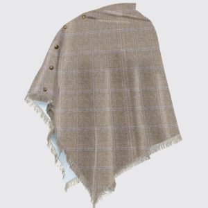 Poncho en Tweed Hazelwood - Woodrose