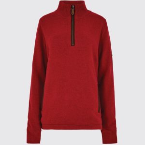 ladies-zip-neck-sweater-cardinal-morrisey-422356-1_6f60d248-dbdd-4fae-a508-60e20debb5fa.jpgv1715171571 Pull à col zippé Morrisey pour femmer - Cardinal