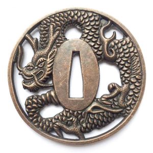 Tsuba Dragon volant